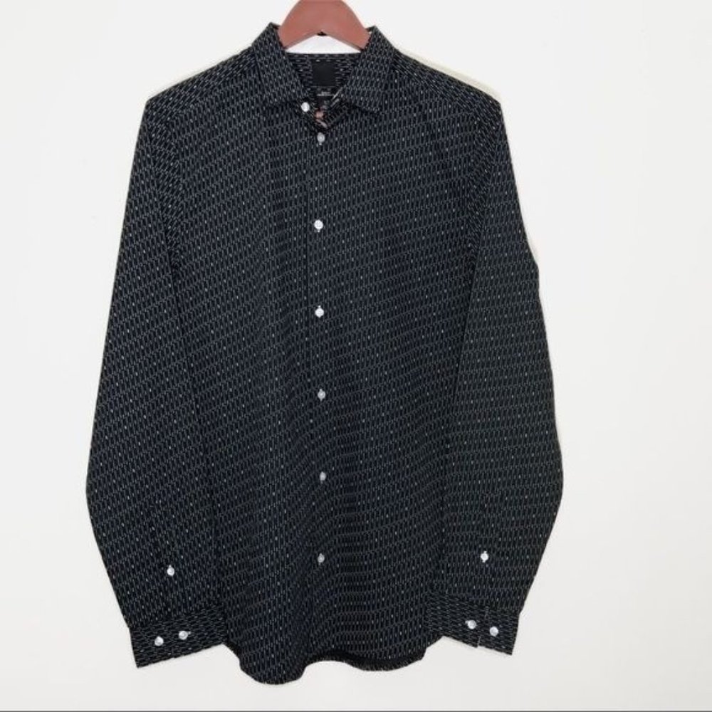 H&M Mens Printed Slim Fit Button Down Shirt Size Medium